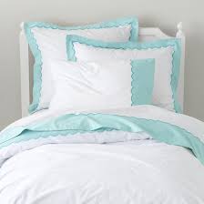 Teal Scalloped Bedding Set The Land