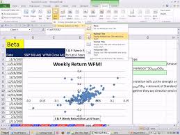 Excel Finance Class 107 Calculating Beta 2 Methods Chart Beta Slope Correl Stdev Functions