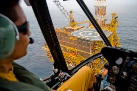 flying a helicopter to an oil rig