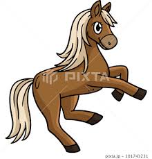 horse cartoon colored clipart