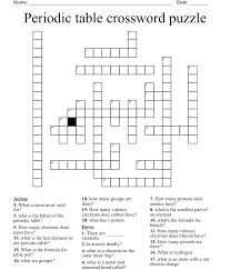 periodic table crossword puzzle wordmint