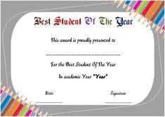 23 Best Student Of The Year Award Certificate Templates Images