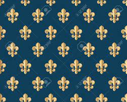 Seamless Gold Pattern With Fleur-de-lys On A Dark Blue Background. Vector  Illustration Royalty Free SVG, Cliparts, Vectors, And Stock Illustration.  Image 52066326.