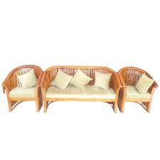 mist teak wood sofa set with cushions