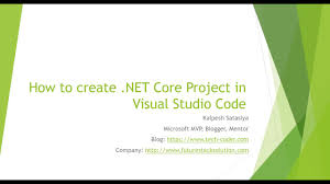 net core project in visual studio code