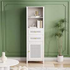 white wood linen cabinet