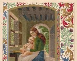 Image de medieval mother and child