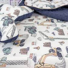 Construction Vehicle Baby Sheet Cotton