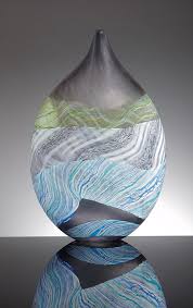 teardrop glass vase sea s grey