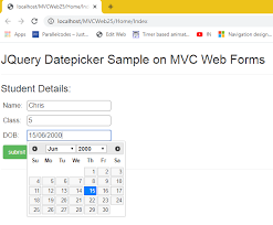 asp net mvc using jquery datepicker