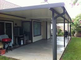 aluminum patio cover with fan beams in