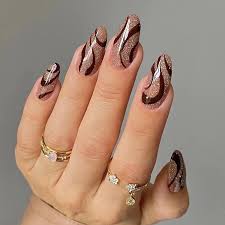 nails almond fake nails glossy glue