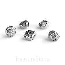 bead stainless steel 10mm flat round