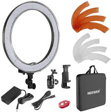 Amazon Com Neewer 18 Inches 48 Centimeters Outer Smd Led Ring Light Dimmable Ring Lighting Kit Includes Color Filters Rotatable Phone Holder Ball Head And Carrying Bag For Selfie Portrait Youtube Video Shooting