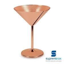 Since stainless steel is heavier than glass, these large martini glasses are less likely to tip over. Copper Martini Glass Cocktails Bar Supreminox