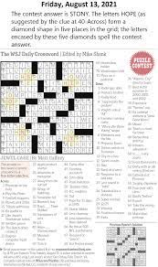 past wsj crossword s solutions