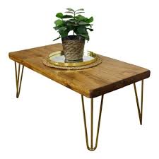 Industrial Coffee Table With Gold Hair