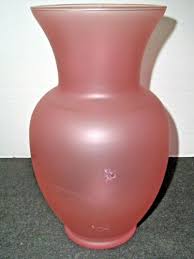 Vintage Pink Glass Vase 9 Tall
