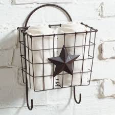 metal star basket with hooks hanging