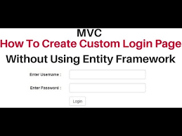 mvc custom user login page asp net