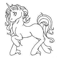 It looks like a horse with a single horn protruding from its head. Baby Unicorns Coloring Pages Coloring Home