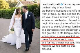 The date of the couple's wedding still remains a mystery. I M Dyin Over Chris Pratt And Katherine Schwarzenegger S Identical Instagram Captions About Their Wedding