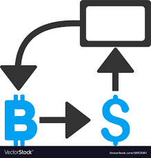 Bitcoin Dollar Flow Chart Flat Icon