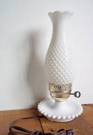 Milk Glass Lamp Hobnail Milk Glass
