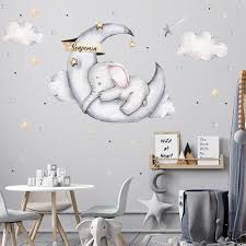 Moon V329 With Wish Name Wall Decal