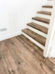 luxury vinyl plank flooring on stairs