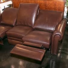 ethan allen connor brown leather power