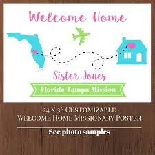 Lds Missionary Welcome Home Poster Banner With Map Digital File