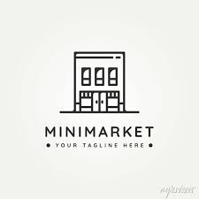 Mini Market Minimalist Line Art Icon