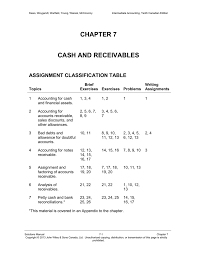 chapter solutions kieso weygandt warfield young wiecek mcconomy intermediate accounting tenth canadian edition chapter 7 cash and receivables assignment classification