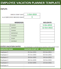 Employee Vacation Planner Template Excel Teplates For