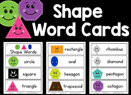 The fastest child or team to match the labelled and unlabelled images is the winner. Shape Picture Word Cards Prekinders