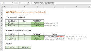 excel workday function