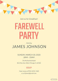 farewell breakfast party invitation