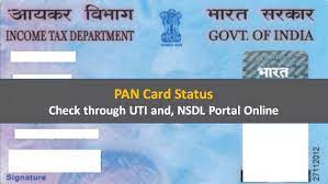 pan card status check through uti and