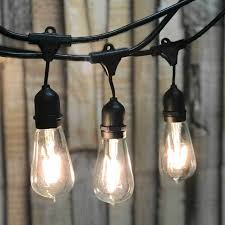 Vintage Led Outdoor String Lights 100 Black Led St18 Edison Bulbs Suspended Socket