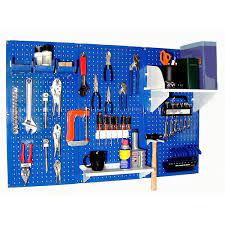 Tool Storage Kit With Blue Pegboard