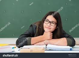 Young Woman Sitting Class College Daydreaming Stock Photo Edit Now