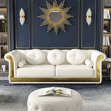 Modern Upholstered Tufted Leather
