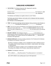 free sublease agreement template pdf