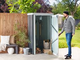 Umbria Grey Steel Small Garden Shed