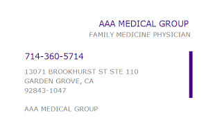 1003336041 Npi Number Aaa Medical