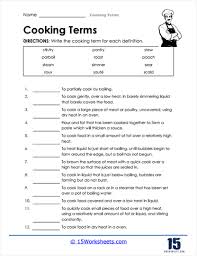 cooking terms worksheets 15