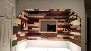 pallet wall paneling project around the