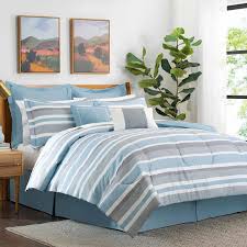 jasper striped blue comforter set