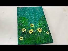 flowers in rainy day painting easy